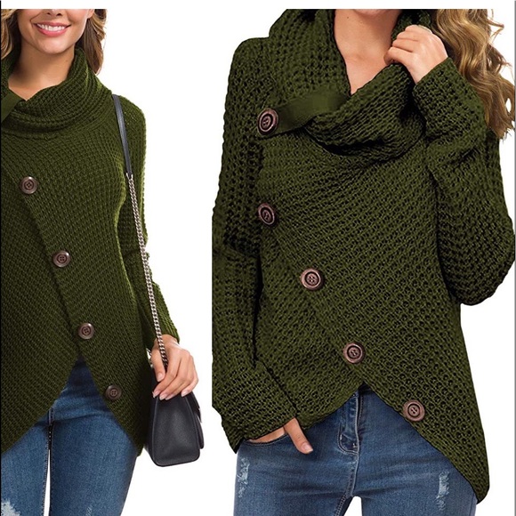 GRECERELLE Sweaters - GRECERELLE Chunky Button Pullover Sweater L